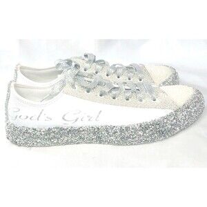 Converse Chuck Taylors Bling Custom Shoes Women's Shoes Size 11 ~Gods Girl